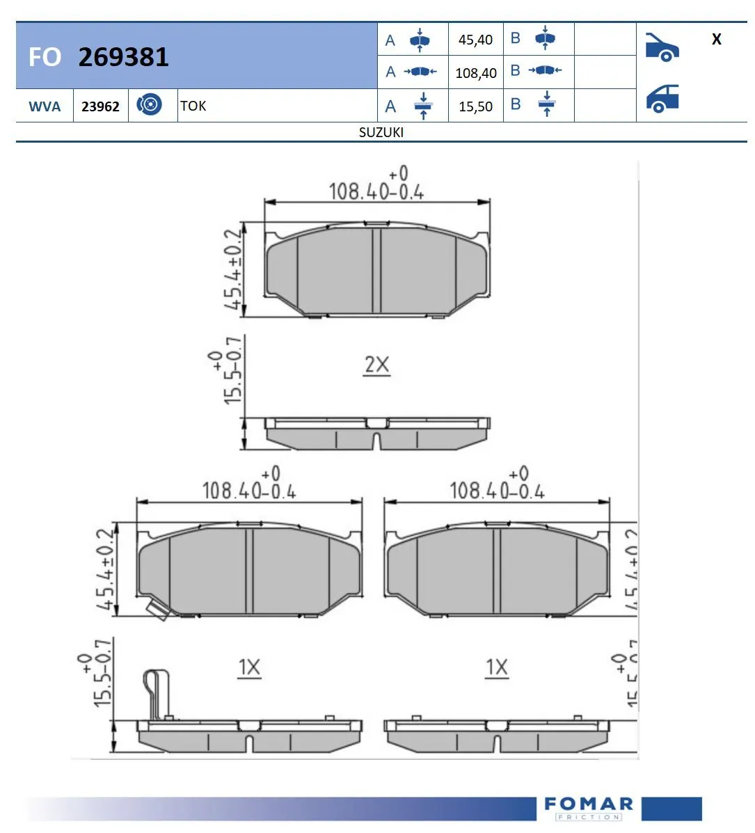 Brake Pad Set, disc brake